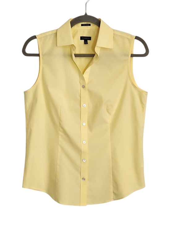 Talbots Tops - Talbots Pale Yellow Sleeveless Button Up Top Size 4